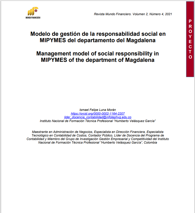 Modelo de gestión de la responsabilidad social en MIPYMES del departamento del Magdalena